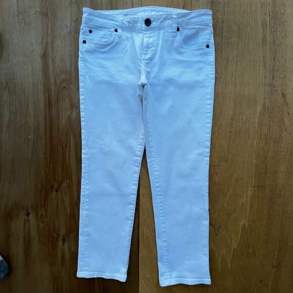 KUT FROM THE KLOTH CATHERINE BOYFRIEND PETITE JEANS WOMEN’S sz 8P White - Picture 1 of 14